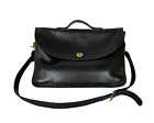 Vtg Coach 5265 Black Soft Leather Lexington Messenger Bag Briefcase Italy