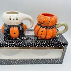 Lot 2 NIB Johanna Parker Ghost Pumpkin Peep Jack O Lantern Large Mug Halloween