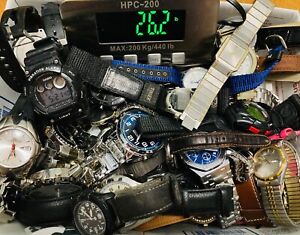 25 lbs Large Watch Lot - HUGE WRISTWATCH BIG AS-IS UNTESTED VINTAGE to NOW NR!!