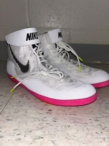 12.5 Nike Inflict White/Pink/Crimson Wrestling shoes