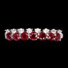 Heated Round Ruby 3mm Simulated Cz Gemstone 925 Sterling Silver Jewelry Ring 6