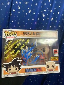 Dragon Ball Goku And Krillin Anime Expo Hot Topic Funko Pop 2 Pack Autograph