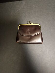 Vintage Buxton Traditional Brown Leather Coin Change Purse