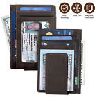 Men Leather Magnetic Front Pocket Wallet Money Clip Slim ID Credit Card Holder