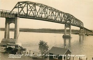 Brownsville Bridge, Missouri River, Auburn, Nebraska Real Photo Postcard/RPPC