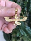 Detailed Hand Made 18K Gold  Egyptian Queen Winged ISIS Solid Heavy