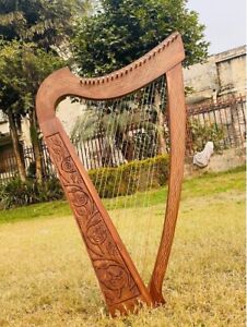19 String harp SOLID ROSEWOOD Extra Strings & Carrying case Great for Teenagers