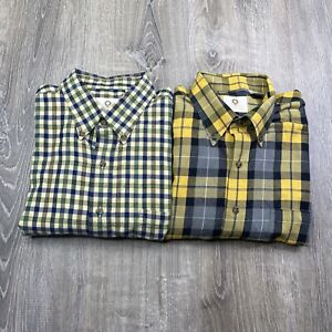 Viyella Button Down Shirt Men's XL Wool Blend Plaid Flannels Lot Of 2