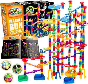 Marble Genius Glow Marble Run Extreme Set - 300 Complete Pieces + Free App &