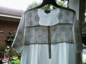 The 1 For You Vtg White Victorian Cottage Style Nightgown 100% Cotton Size XXXL
