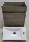 Small Floating Bathroom Vanity 1-Door Cabinet and White Sink Top, Forest Elm