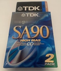 TDK Blank Audio Cassette Lot (3)  Two SA-90 High Bias / One D-60 Dynamic Per