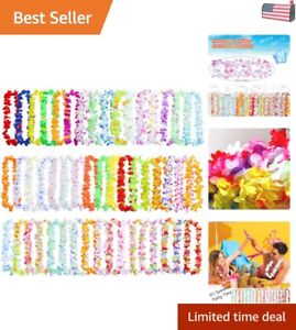 150 Assorted Colorful Vibrant Hawaiian Leis - 50 Styles Bulk Necklace Set