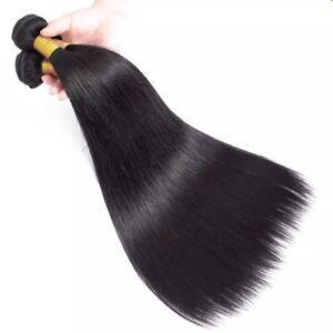 human hair weave bundles with closure 10'' straight color 1#