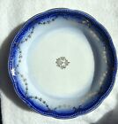 Antique La Francaise Flow Blue Cereal/Dessert Bowl 7½ inches, Gold Embossing