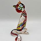 Murano Art Glass Multicolored Cat Figurine 2004 Venice