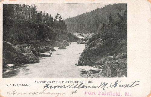 Vintage Postcard Scenic View Aroostook Falls Fort Fairfield Maine 1906