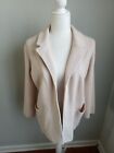 Magaschoni Wool Blend Beige Open Front Cardigan Size Small