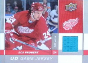 09-10 ud upper deck series one bob probert detroit red wings game jersey