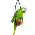 3D Birds Hanging Home Garden Decor Sculpture Parrot Figurine with Iron Ring