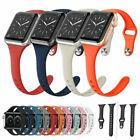 Slender Silicone iWatch Band Sport Strap For Apple Watch Series 9 8 7 6 5 4 2 SE