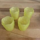 Vintage Yellow Floral Glass Toothpick Holder by Country Store Products -Lot Of 4