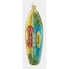 Surfboard with Woodie Car Polish Glass Christmas Ornament Surfing Decoration