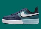 Men’s Size 10.5 Nike Air Force 1 React Casual Shoe Midnight Navy Teal DM0573-400