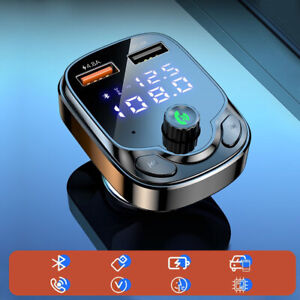 1x Car Charger Bluetooth 5.0 FM Transmitter Dual USB Fast Charger QC 3.0 Parts  (For: 2006 Mazda 6)
