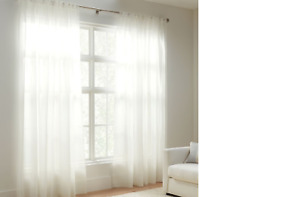 Pottery Barn Classic Voile Sheer Curtains (set of 2) Classic Ivory 50x96 NEW