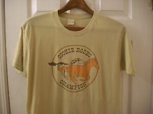 Vintage 80s Girl Scouts T Shirt Medium Cookie Rodeo Champion Horse Graphic Scree