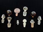 10 - Perfume  Bottle Stoppers Crystal Glass Assorted Shapes Sizes Color Vintage