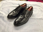 FLORSHEIM ROYAL IMPERIAL MENS BLACK V CLEAT 5 NAIL WING TIP SHOES SIZE 8 1/2 D