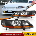 Black Headlights For 1998 1999 2000 2001 2002 Honda Accord Headlamp Amber Corner (For: 2000 Honda Accord)