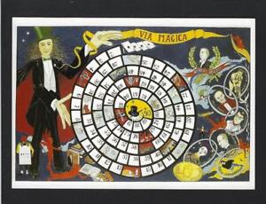 Modern postcard advertising MAGICIAN BOARD GAME Houdini + Maskelyne + Houdin