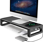 USB3.0 Wireless Charging Aluminum Monitor Stand Riser Support Transfer Data and