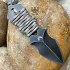 COMBAT READY DAGGER NECK KNIFE FIXED WITH CHAIN NECKLACE COOL PARACORD WRAPPED