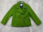 Old Navy Jacket Women's Large Green Double Breasted Wool Blend Preppy Outdoors
