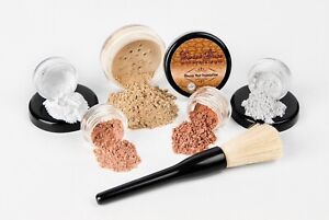 6 pc. STARTER KIT (LIGHT) Mineral Makeup Set Bare Skin Matte Foundation Cover