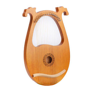 16 Metal String Mahogany body Lyre Harp with Tuning Wrench Strings Pickup Gift