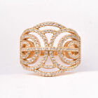 Gold Plated  White Cubic Zirconia Women's Ring Jewelry