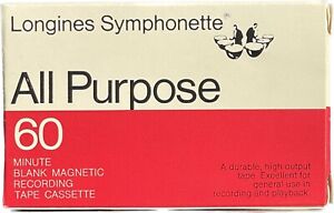 Blank Cassette Tape Vintage Longines Symphonette All Purpose Magnetic 60 Min