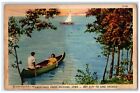 c1940's Boating Greetings from Milford Iowa IA Key City To Lake Okoboji Postcard