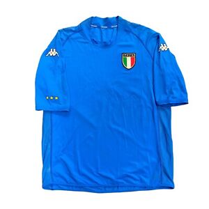 KAPPA ITALY SOCCER FUTBOL HOME Jersey Blue Shirt Adult Size 3XL RARE Baggio Vtg