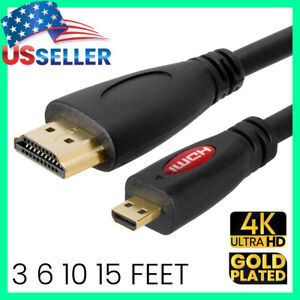 Micro HDMI Cable HDMI A to HDMI Mini Type D Adapter for Camera Sony Nikon 4K TV