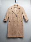 Preston & York 100% Wool Peacoat Womens 8 Camel Tan Double Breasted Lined USA