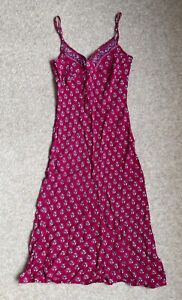 Womens Size 10  Red Strappy Patterned Dress Topshop 00s Fashion