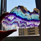 394G Natural color fluorite section quartz crystal sheet mineral specimen