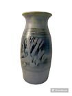 Studio Art Stoneware Pottery Vase, Blue, Signed by artist Joe Chomyn, Indiana