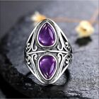 925 Sterling Silver Handmade Natural Amethyst Ring Solid Women's Rings All Size